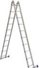 Лестница двухсекционная алюминиевая Alumet T2 2x10 ступеней (Т210) профессиональная шарнирная   